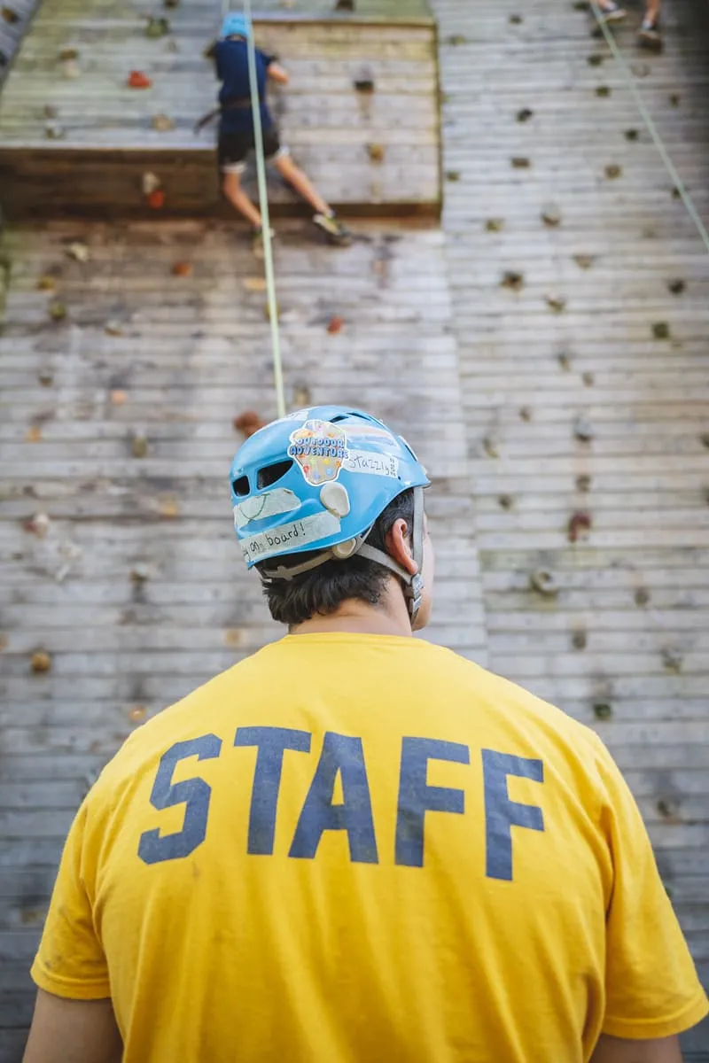 Staff leading outdoor activities in nature